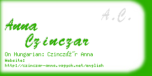 anna czinczar business card